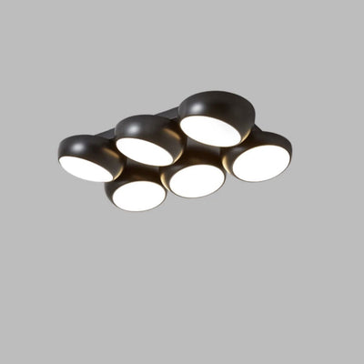 Modern Minimalist Combination Round Iron Plastic LED Flush Mount Ceiling Light For Living Room