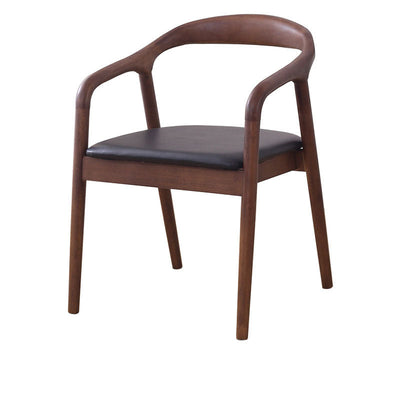 Modern Minimalist Arched Curve Frame Solid Wood Linen Dining Chair Backrest Armrest For Dining Room