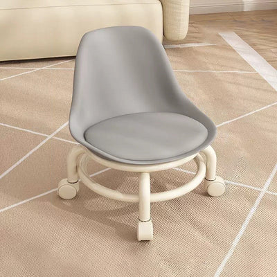 Contemporary Creative Round Acrylic Double-Pedestal Caster Swivel Footstool Backrest For Living Room