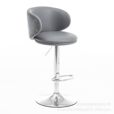 Modern Minimalist Round Fabric Stainless Steel Bar Stool Backrest For Dining Room