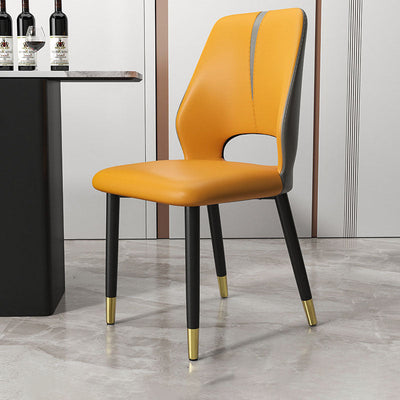 Modern Luxury Square Cushion Leather Carbon Steel Dining Chair Backrest For Dining Room