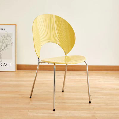 Contemporary Creative Shell Crescent Acrylic Plated Metal Dining Chair Backrest For Dining Room