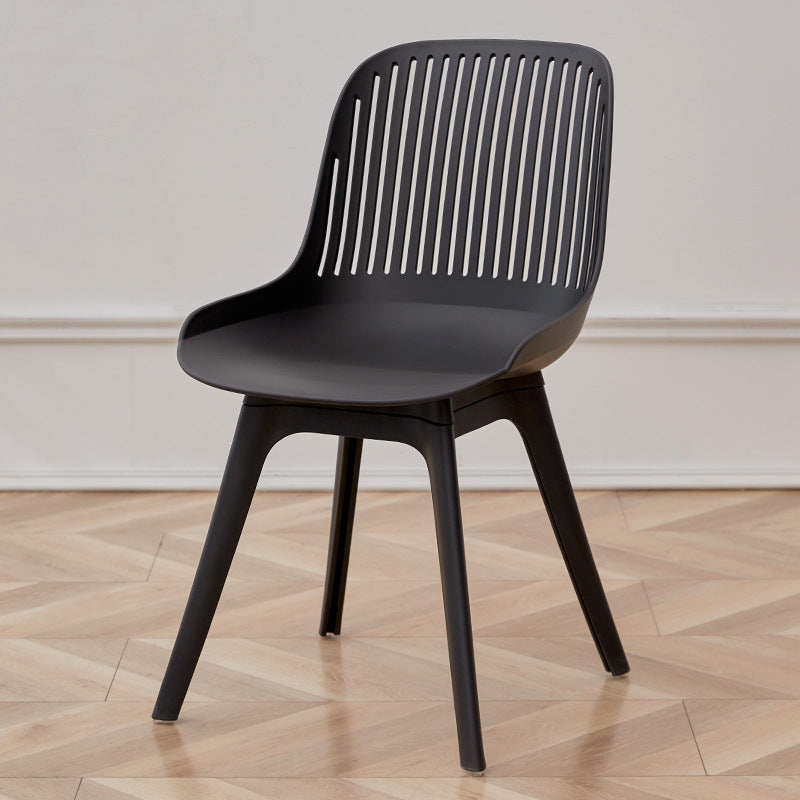 Contemporary Nordic Square Striped PP Plastic Dining Chair Backrest For Living Room