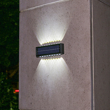 Modern Simplicity Solar Waterproof Rectangular ABS PVC LED Wall Sconce Lamp For Outdoor Patio