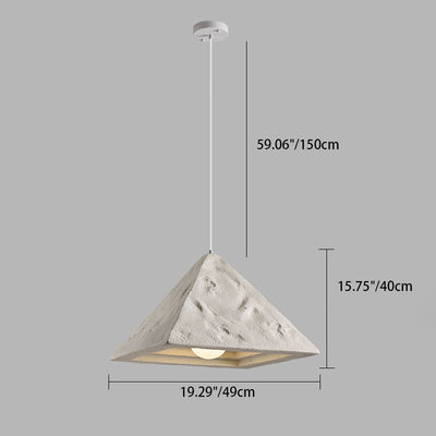 Contemporary Nordic Plexiglas Triangular Tapered 1-Light Pendant Light For Dining Room