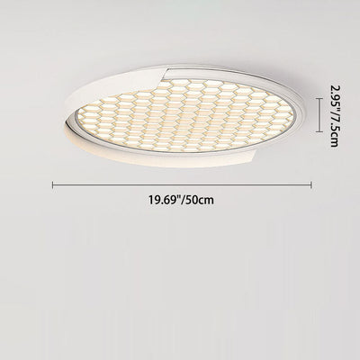 Modern Minimalist Aluminum Round Glass LED Flush Mount Ceiling Light For Bedroom