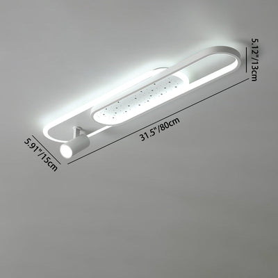 Modern Minimalist Rectangular Iron Acrylic LED Spotlight Flush Mount Ceiling Light For Hallway