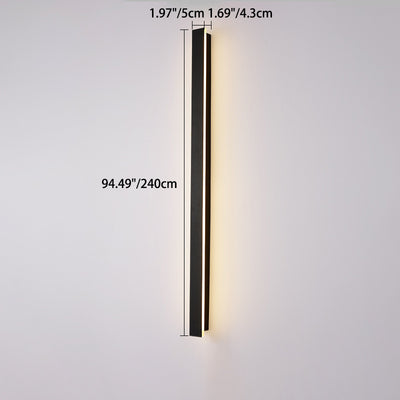 Modern Minimalist Long Rectangular Aluminum Acrylic LED Wall Sconce Lamp For Garden