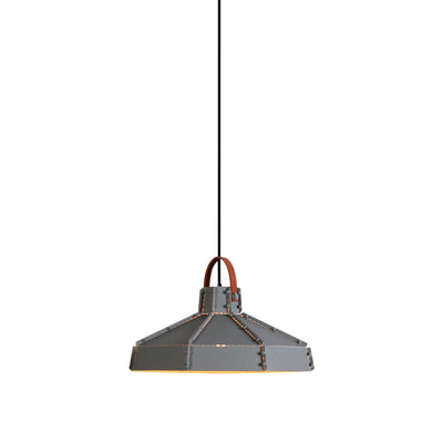 Contemporary Industrial Round Cylindrical Trapezoidal Iron 1-Light Pendant Light For Living Room