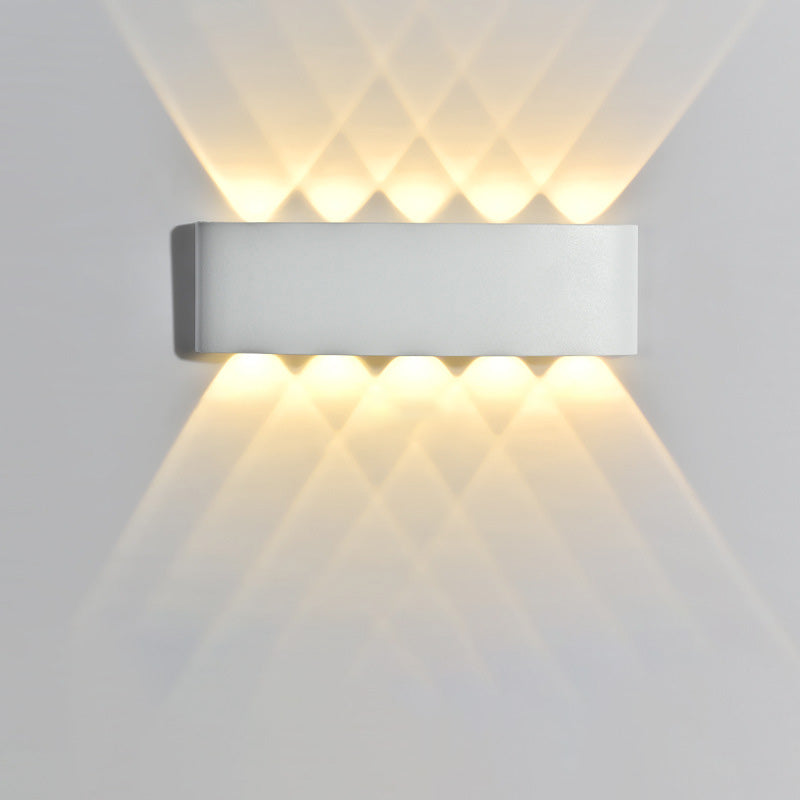 Modern Minimalist Waterproof Cylinder Rectangular Aluminium Iron Acrylic LED Wall Sconce Lamp For Outdoor Patio