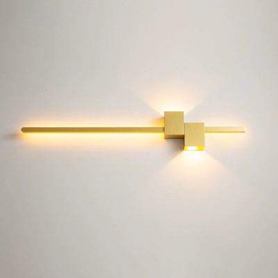 Modern Minimalist Strip Rectangle Iron Aluminum LED Wall Sconce Lamp For Living Room