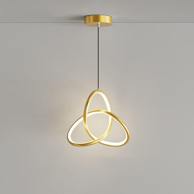 Modern Minimalist Triangular Ring-Shaped Aluminum Silicone LED Pendant Light