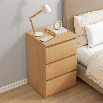 Modern Minimalist Rectangular Density Panel Nightstand 2/3 Drawer For Bedroom