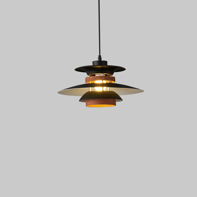 Contemporary Creative Trumpet Iron Glass 1-Light Pendant Light For Dining Room