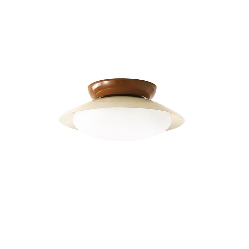 Zeitgenössische skandinavische Macaron geometrische Halbkreis Schatten LED Semi-Flush Mount Deckenleuchte für Wohnzimmer 