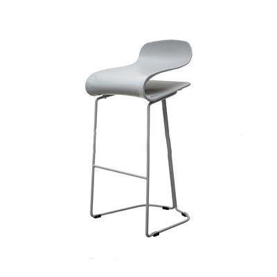 Contemporary Scandinavian ABS Steel Geometric Curved Bar Stool Backrest Footrest For Kitchen