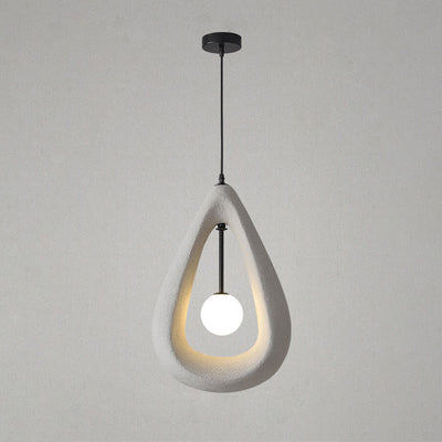 Contemporary Creative Water Drop Outline Orb Plastic 1-Light Pendant Light For Living Room