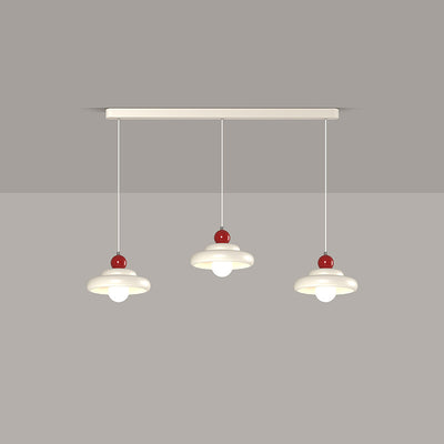 Contemporary Nordic Cherry Glass Iron 3-Light Island Light Chandelier For Living Room