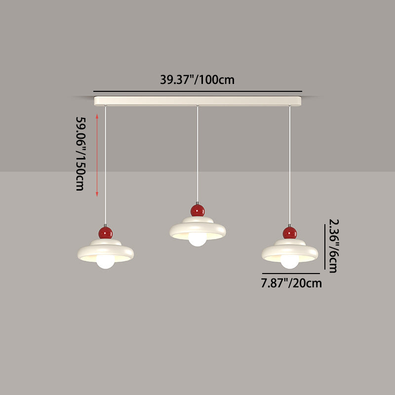 Contemporary Nordic Cherry Glass Iron 3-Light Island Light Chandelier For Living Room