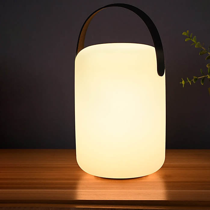 Lampe de table LED ronde et carrée en plastique de simplicité moderne pour patio extérieur 