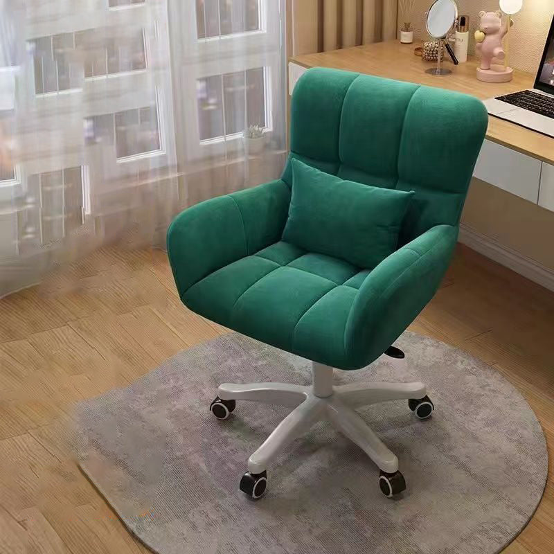 Modern Minimalist Square Back Velvet Cotton Nylon Desk Chair Backrest Armrest For Home Office