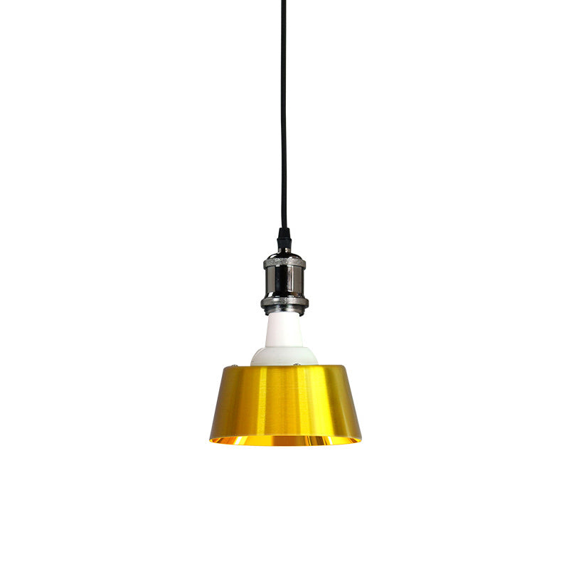 Contemporary Industrial Round Trapezoidal Aluminum PP 1-Light Pendant Light For Dining Room