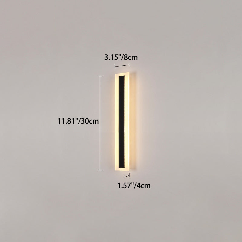 Modern Minimalist Long Rectangular Aluminum Acrylic LED Wall Sconce Lamp For Garden