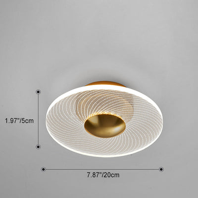 Modern Minimalist Round Flower Square Acrylic Metal LED Semi-Flush Mount Ceiling Light For Bedroom