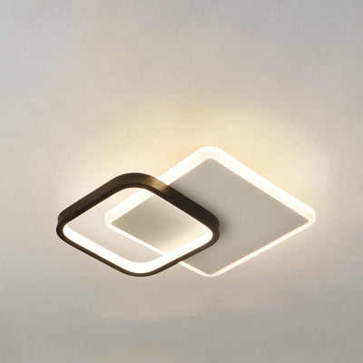 Contemporary Scandinavian Geometric Iron LED Flush Mount Ceiling Light For Hallway