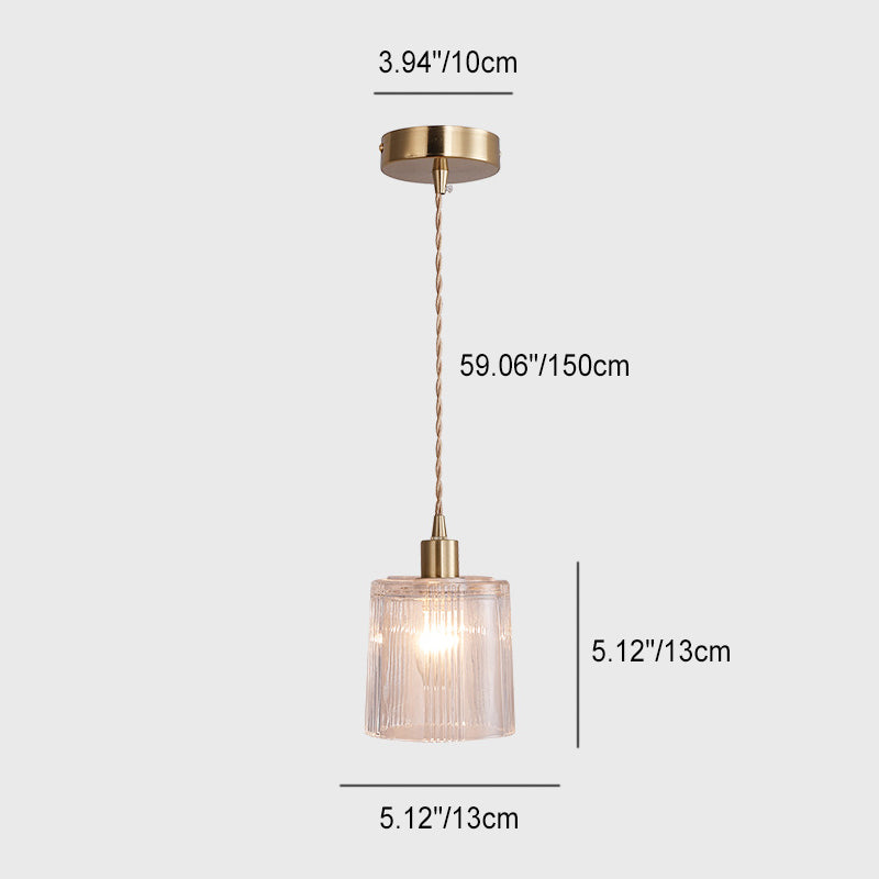 Contemporary Luxury Antique Brass Flower Glass Design 1-Light Pendant Light For Living Room