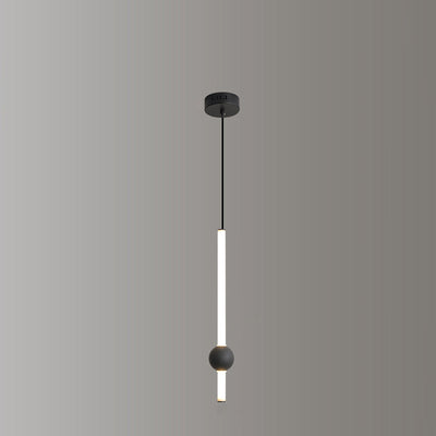 Modern Minimalist Long Cylinder Iron Acrylic LED Pendant Light For Bedroom