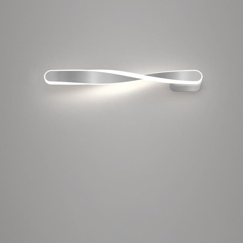 Modern Minimalist Spiral Long Aluminum Silicone LED Wall Sconce Lamp For Living Room