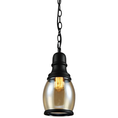 Contemporary Industrial Glass Gourd-Shaped 1-Light Pendant Light For Dining Room