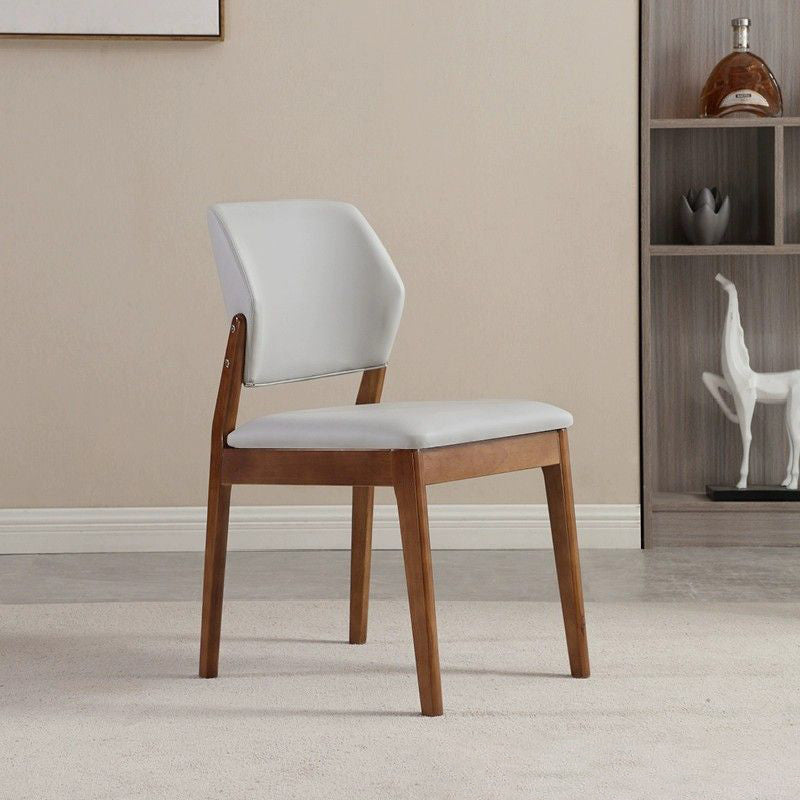 Contemporary Nordic Faux Leather Upholstered Dining Chair Open Back Armless For Dining Room