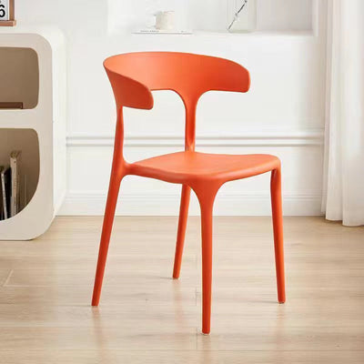 Modern Minimalist Cow Corner Square Plastic Dining Chair Backrest For Dining Room