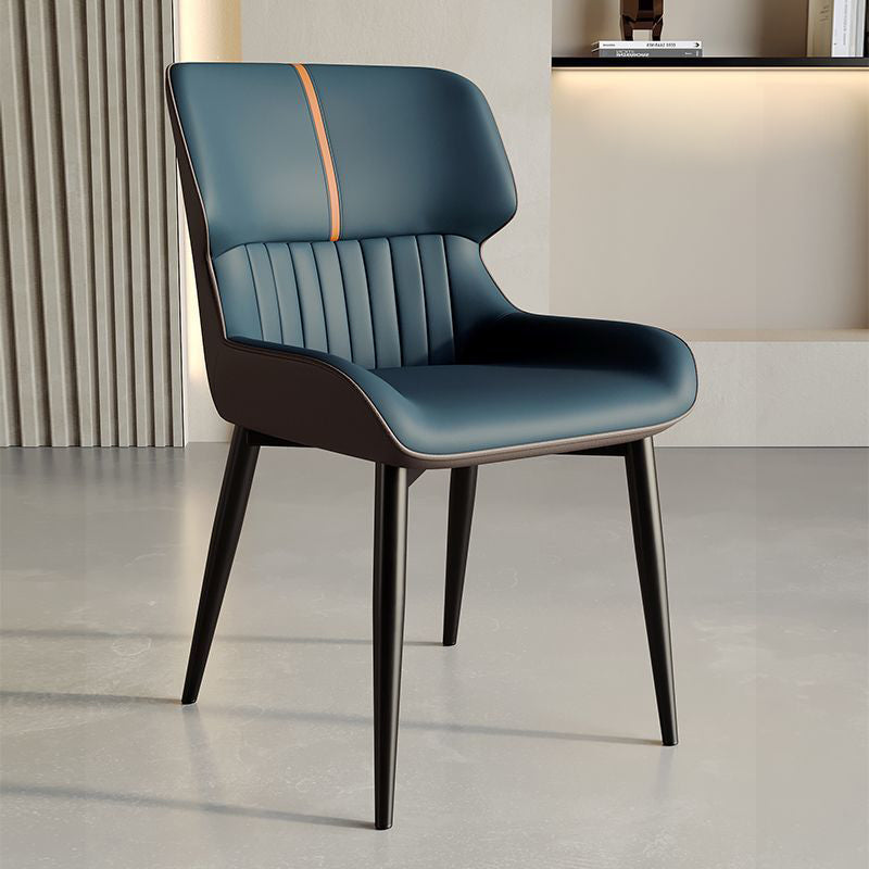 Contemporary Luxury Square PU Leather Upholstered Dining Chair Backrest For Dining Room