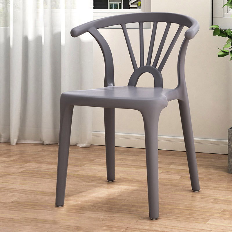 Contemporary Scandinavian Arc Plastic Stackable Dining Chair Backrest For Dining Room