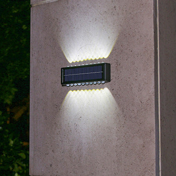 Modern Simplicity Solar Waterproof Rectangular ABS PVC LED Wall Sconce Lamp For Outdoor Patio