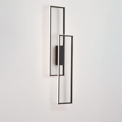 Modern Minimalist Rectangle Line Iron Silicone LED Wall Sconce Lamp For Living Room