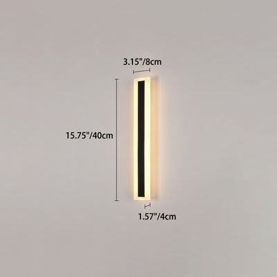 Modern Minimalist Long Rectangular Aluminum Acrylic LED Wall Sconce Lamp For Garden