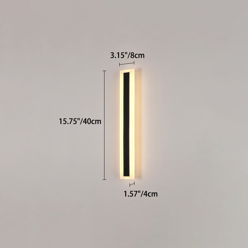 Modern Minimalist Long Rectangular Aluminum Acrylic LED Wall Sconce Lamp For Garden