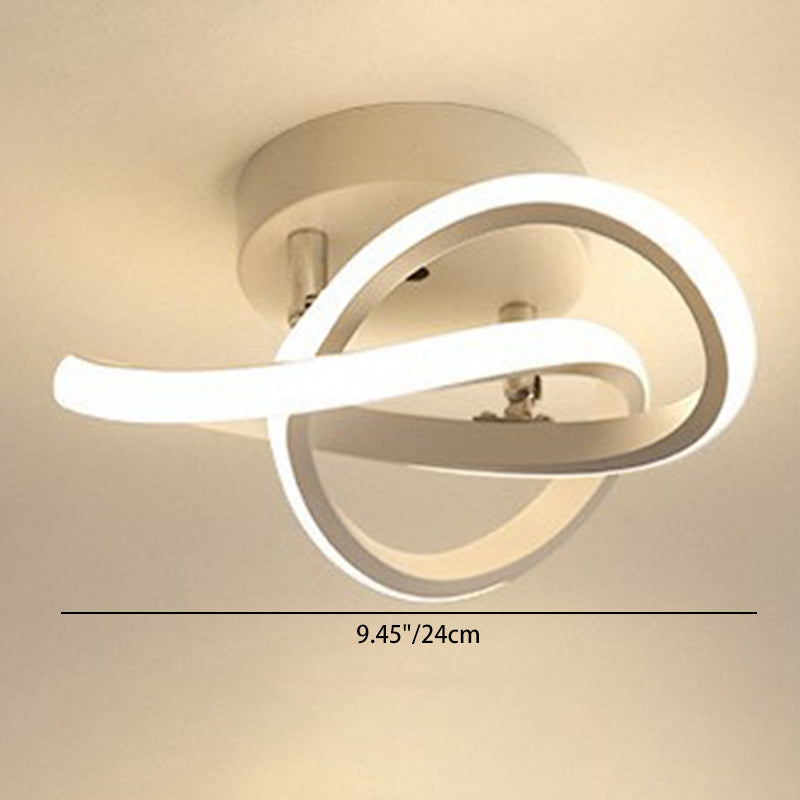 Modern Simplicity Aluminum Iron Acrylic Circle Square Geometrical LED Semi-Flush Mount Ceiling Light For Hallway