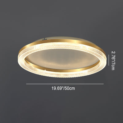 Modern Luxury Round Aluminium PMMA LED Flush Mount Ceiling Light For Bedroom