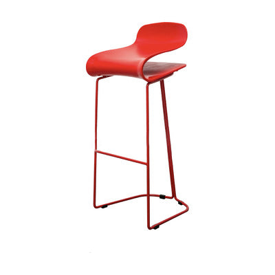 Contemporary Scandinavian ABS Steel Geometric Curved Bar Stool Backrest Footrest For Kitchen