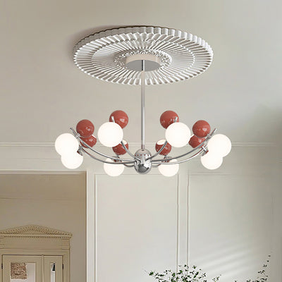 Contemporary Nordic Branch Orb Iron PE LED Chandelier For Living Room