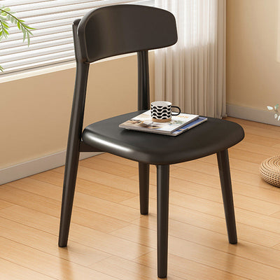 Modern Minimalist Square Leather Fabric Solid Wood Dining Chair Backrest For Dining Room