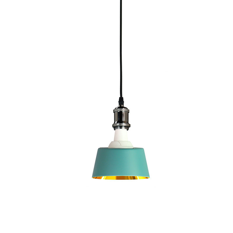 Contemporary Industrial Round Trapezoidal Aluminum PP 1-Light Pendant Light For Dining Room