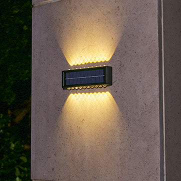 Modern Simplicity Solar Waterproof Rectangular ABS PVC LED Wall Sconce Lamp For Outdoor Patio