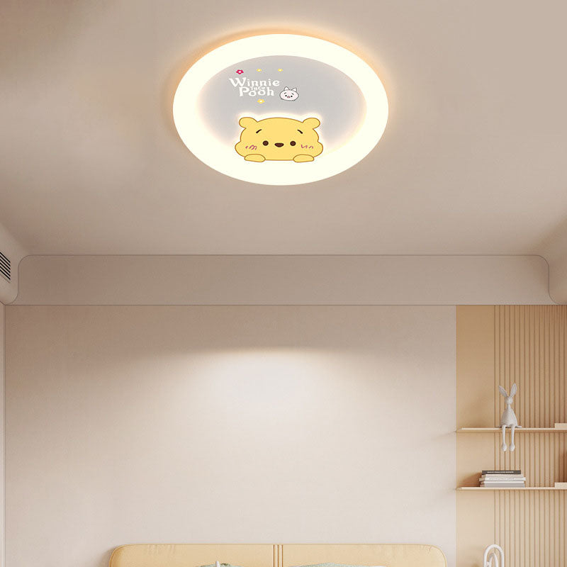 Contemporary Creative Cartoon Animal Duck Acrylic LED Flush Mount Ceiling Light For Bedroom