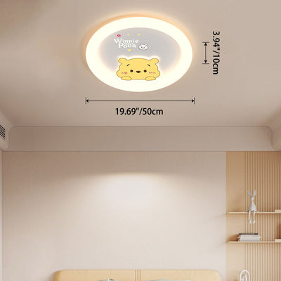 Contemporary Creative Cartoon Animal Duck Acrylic LED Flush Mount Ceiling Light For Bedroom